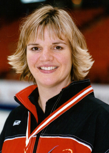 Canada's Georgina Wheatcroft, part of the women's curling team at the 2002 Salt Lake City Olympic winter  games. (CP Photo/COA)