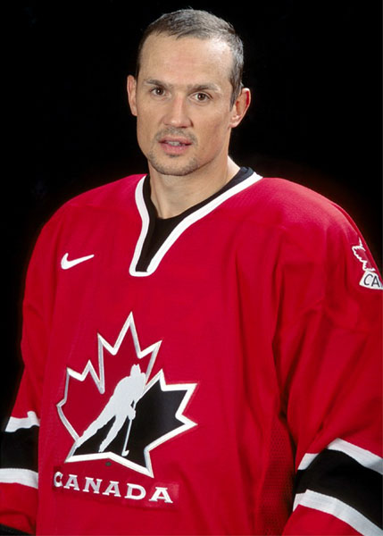 Canada's Steve Yzerman, part of the men's hockey team at the 2002 Salt Lake City Olympic winter  games. (CP Photo/COA)