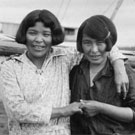 Photograph of two young Inuit girls, Ruth Enoch and Sarah Ross, unknown location, Nunavut, 1929