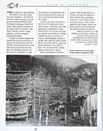Page 118 of cookbook, THE RAINCOAST COOKBOOK…, with a text on the importance of the eulachon to the West Coast First Nations and a half-page photograph of eulachon fish drying on racks