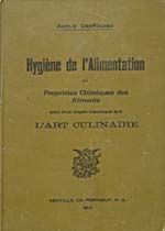 Cover of cookbook, HYGIÈNE DE L'ALIMENTATION ET PROPRIÉTÉS CHIMIQUES DES ALIMENTS