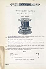 Page 242 du CATALOGUE OF ENAMELED, TIN AND OTHER KITCHEN WARES annonçant le poêle à l'huile de marque FAMOUS QUEEN