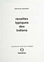 Title page of cookbook, RECETTES TYPIQUES DES INDIENS