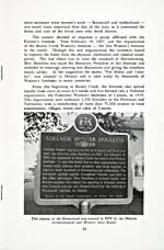 Page 13 of book, ADELAIDE HOODLESS: WOMAN WITH A VISION, with a photograph of an historical plaque on Adelaide Hoodless