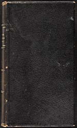 Cover of cookbook, LA CUISINIÈRE CANADIENNE in black embossed leather