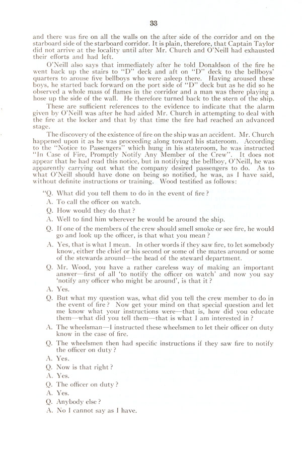 Report of Court of Investigation into the Circumstances Attending the Loss of the S.S. 