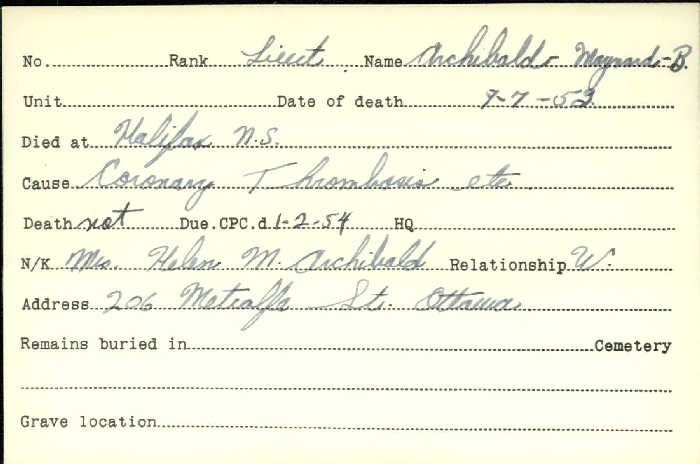 Title: Veterans Death Cards: First World War - Mikan Number: 46114 - Microform: allen_robert-h