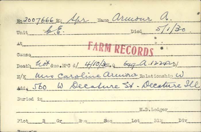 Title: Veterans Death Cards: First World War - Mikan Number: 46114 - Microform: armitt_harry