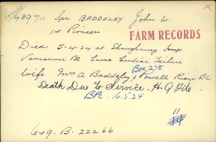 Title: Veterans Death Cards: First World War - Mikan Number: 46114 - Microform: armitt_harry