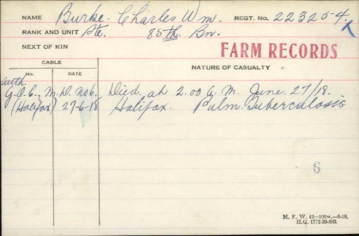 Title: Veterans Death Cards: First World War - Mikan Number: 46114 - Microform: bullock_john