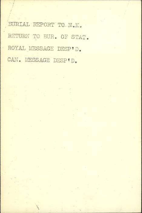 Title: Veterans Death Cards: First World War - Mikan Number: 46114 - Microform: crane_albert