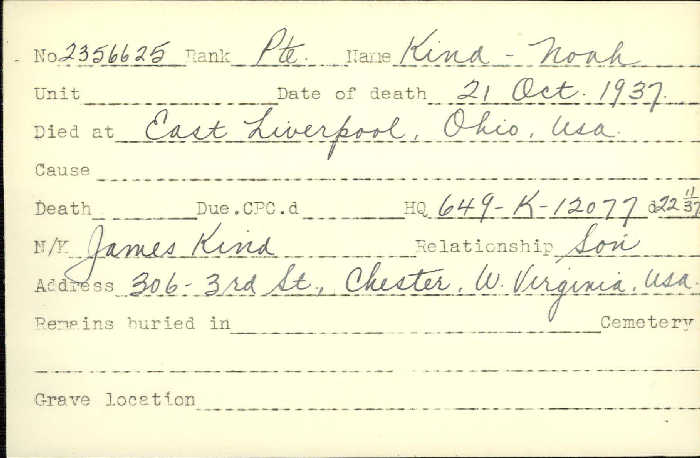Title: Veterans Death Cards: First World War - Mikan Number: 46114 - Microform: kelly_thomas