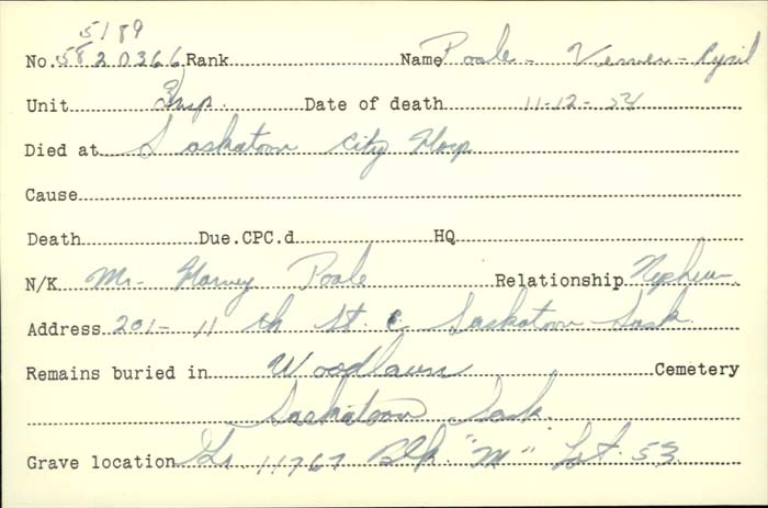 Title: Veterans Death Cards: First World War - Mikan Number: 46114 - Microform: phair_george