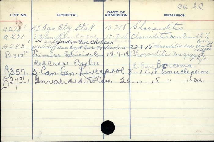 Title: Veterans Death Cards: First World War - Mikan Number: 46114 - Microform: roseback_john