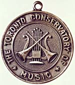 Front of the Toronto Conservatory of Music silver medal