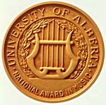 Front of the University of Alberta National Award in Music medal, 1976